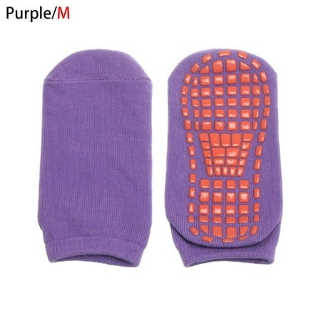 

Trampoline Warm Cotton Breathable Floor Socks Glue Point Early Education Socks Anti-slip Rubber PURPLE M