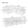 thumbnail image 2 of 133.9" Cloud Couch U-Style Modular Sofa, Gray Modern Sectional Couches for Living Room, Upholstered with Storage, USB Ports, Wireless Charging, Bluetooth Speaker, 2 of 19