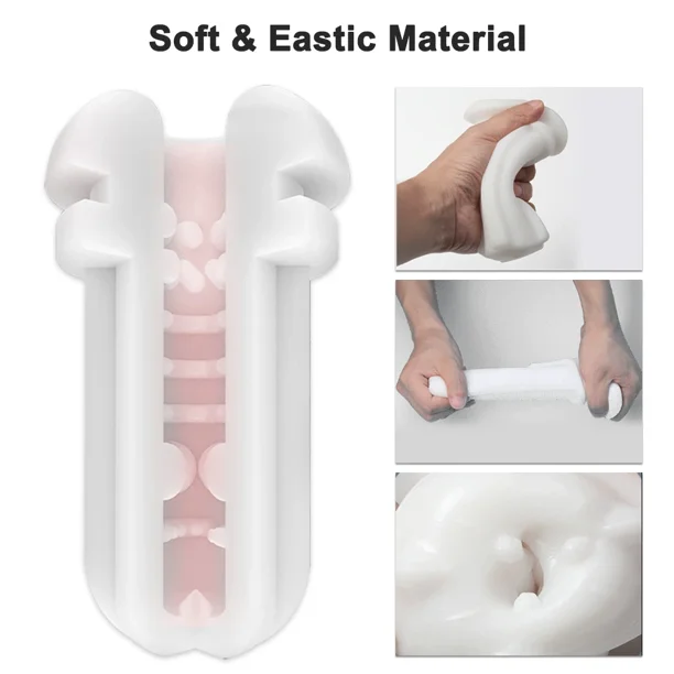 XBONP Masturbateur Masculin Automatique Stroker Sex Toys avec Aspiration Blanc Petit