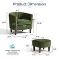 thumbnail image 6 of LINSY HOME Velvet Accent Chair with Ottoman for Living Room, Olive Green, 6 of 8