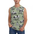 thumbnail image 1 of Fotbe Farm Cows Men's Camiseta sin Mangas Estampada para Hombres, Playera Casual para Gimnasio, Entrenamiento, Playa-Small, 1 of 7
