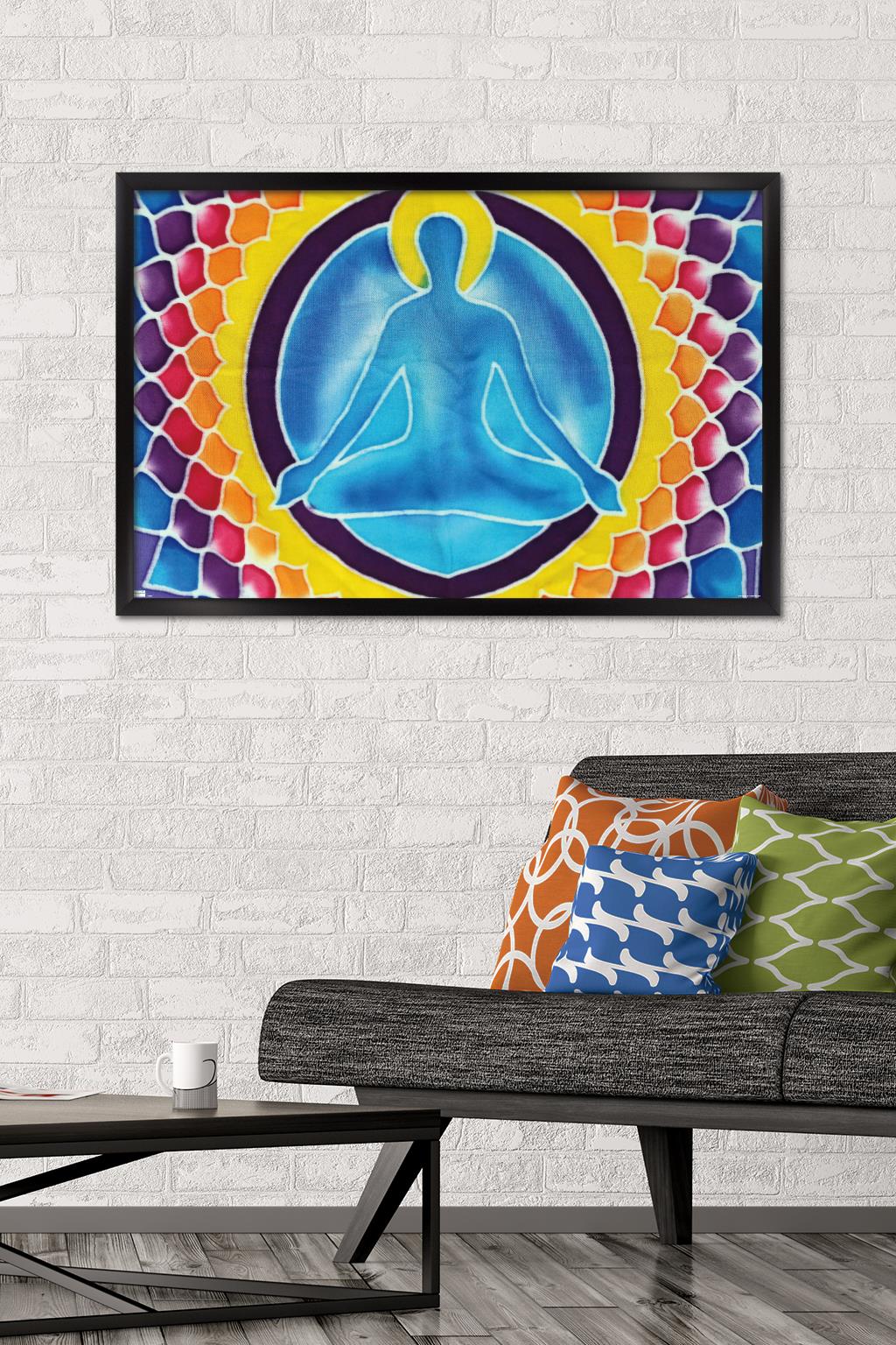 Yoga - Colorful Wall Poster, 22.375" x 34", Framed