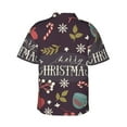thumbnail image 3 of Balery Merry Christmas Print Men's Hawaiian Shirts Short Sleeve Beach Shirt Relaxed Fit Vacation Button Down Shirts-Small, 3 of 9