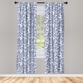 thumbnail image 5 of Ambesonne Rose Window Curtains, Monochrome Romantic Petals, Each 28" W x 95" L, Dark Violet Ceil Blue, 5 of 5