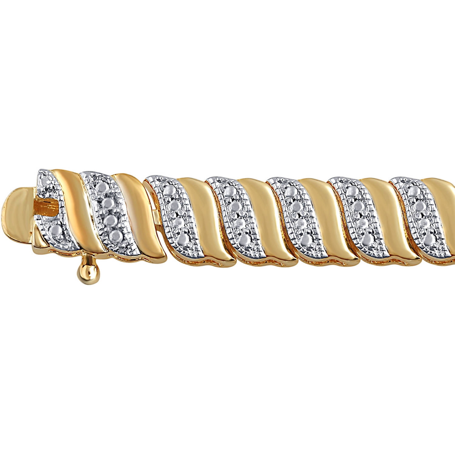 Arista Diamond Accent 14k Gold Over Brass S Design Fashion Bracelet