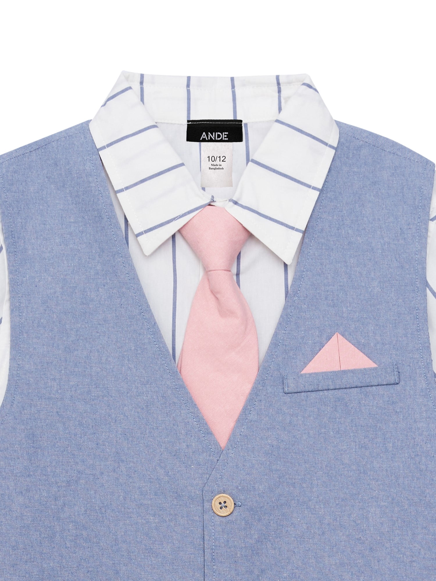 ANDE Boys Fashion 4 Piece Vest Set, Sizes 4-16 & Husky