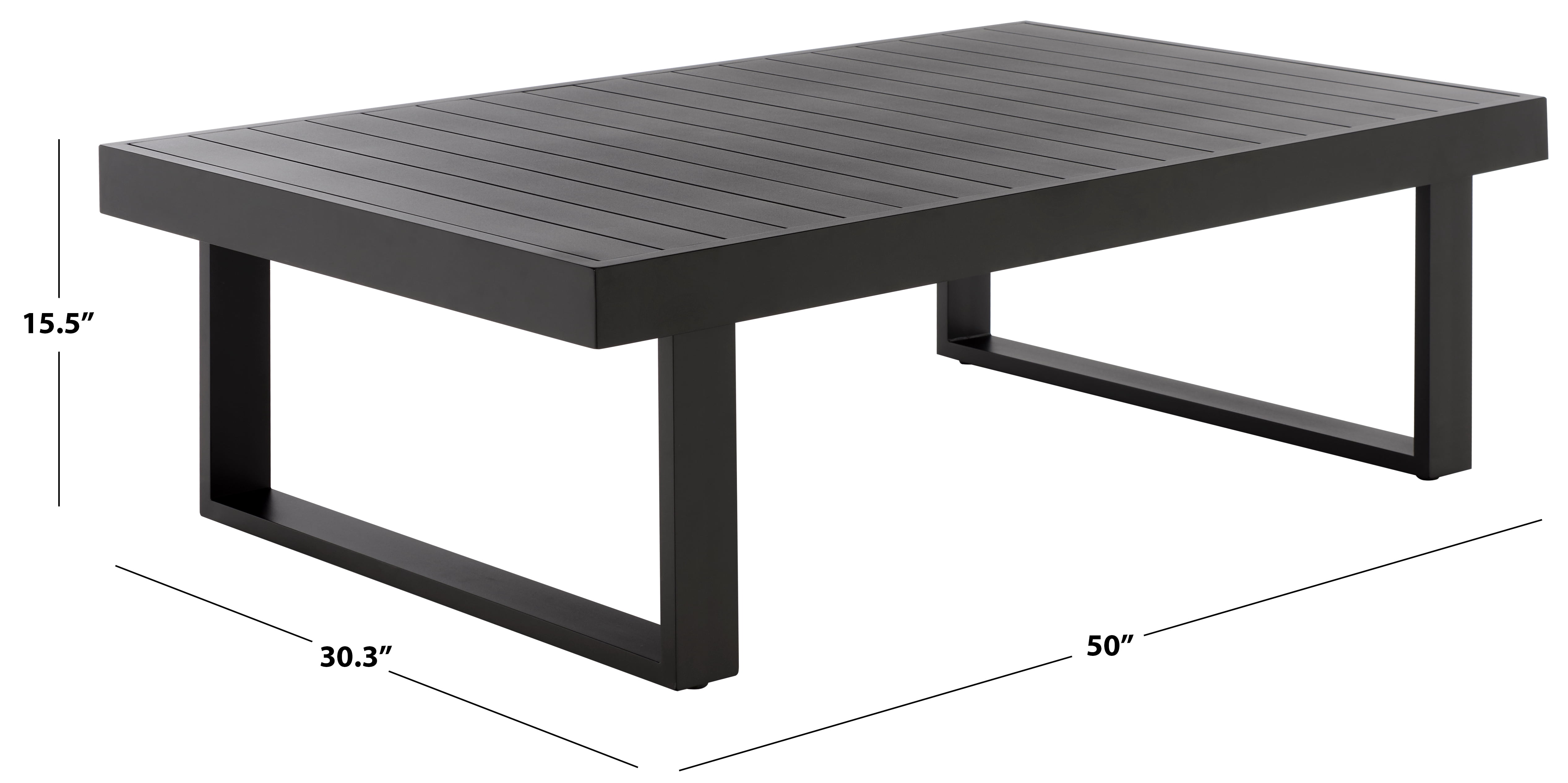 Safavieh Fash Outdoor Morden Metal Coffee Table, Black