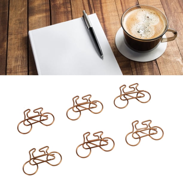 Clips De Papel En Forma De Bicicleta De 100 Piezas, Suministros De Oficina De Pinza De Papel Decorativo En Forma De Acero Inoxidable, Suministros De Oficina De La Oficina De