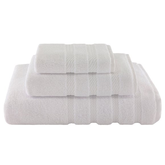 American Soft Linen Ensemble de 3 Pcs, Serviettes en Coton Turc 100 % Véritable de Qualité Supérieure et de Luxe - Blanc