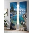 thumbnail image 4 of Nature Landscape Sheer Curtains 2 Panels Set Lake Stone Forest Sky Snow Mountain Lihgt Filtering Rod Pocket Voile Drape, Semi Sheer Window Curtains for Bedroom Living Room, 52"x84", 4 of 5