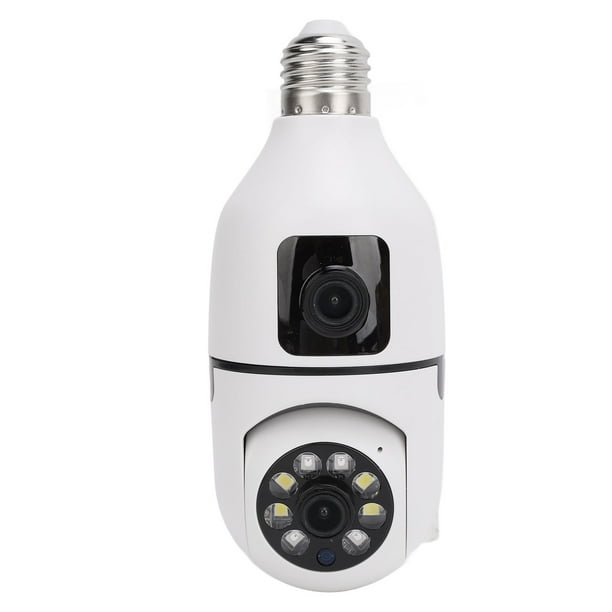 Cámaras De Seguridad De Enchufe De Luz, Cámaras De Seguridad De Bombilla De Detección De Movimiento Lente Dual 1920x1080p Talk De Dos Para El Hogar