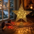 thumbnail image 4 of Christmas Tree Topper Star, 8 Inch Lighted Glitter Star Tree Decor Christmas Tree Decorations for Indoor Holiday Seasonal Home Decor Gold Christmas Decor, 1 Pack, 4 of 5