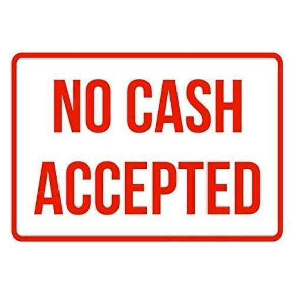 Lilyanaen New Metal Sign Aluminum Sign Rustic Sign Post No Cash Accepted No Parking Business Safety Traffic Signs Red for Outdoor & Indoor 8""x12""