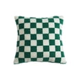 thumbnail image 2 of 18 X 18 Inch Square Checkered Sherpa Throw Pillow Soft Plush Fluffy Decorative Accent Pillow For Couch Sofa Bed Living Room And Home Decor, 2 of 6