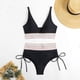thumbnail image 5 of Traje de Baño de Cintura Alta de las Mujeres V-Cuello Ajuste de Cordón Ajustado Junta Dividida Conjunto para la Playa Piscina Verano, 5 of 9