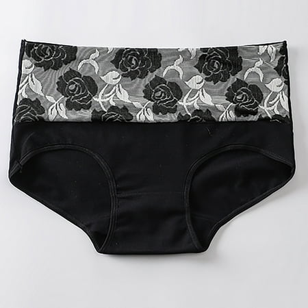 Aueoeo High Waisted Women S Underwear Plus Size Breathable Shorts Floral Jacquards Pattern Panties