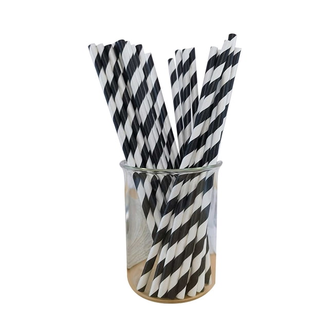 100-Pack Biodegradable Paper Straws - Eco-Friendly Disposable Drink Accessories - Durable and Splinter-Free - Perfect for Parties and Daily Use