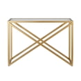 thumbnail image 3 of Henn&Hart 42" Brass Metal/Glass Console Table, 3 of 8