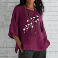thumbnail image 1 of Hauts d'Été pour Femmes 2023 Femmes Été Aguichant Imprimé Régulier à Boutons Col Rond Manches Courtes Femmes Manches Trois Quarts Haut Bohème Grande Taille T-Shirt pour Femmes, 1 of 5
