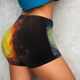 thumbnail image 4 of Logiee Tennis Ball On Fire And Water Print Women's Biker Shorts,Workout Gym Shorts,Scrunch Shorts,Tummy Control Hidden Scrunch Running Yoga Shorts-Medium, 4 of 8