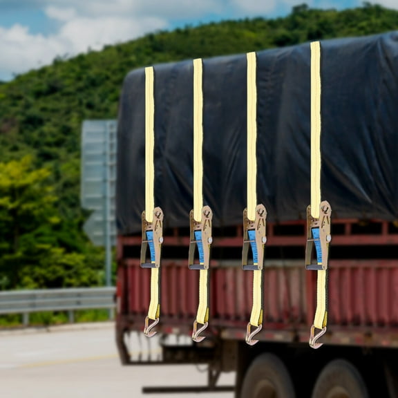 4Pack 2"x27' Ratchet Straps Heavy Duty Tie Down Strap 10000 lbs with Double J Hook