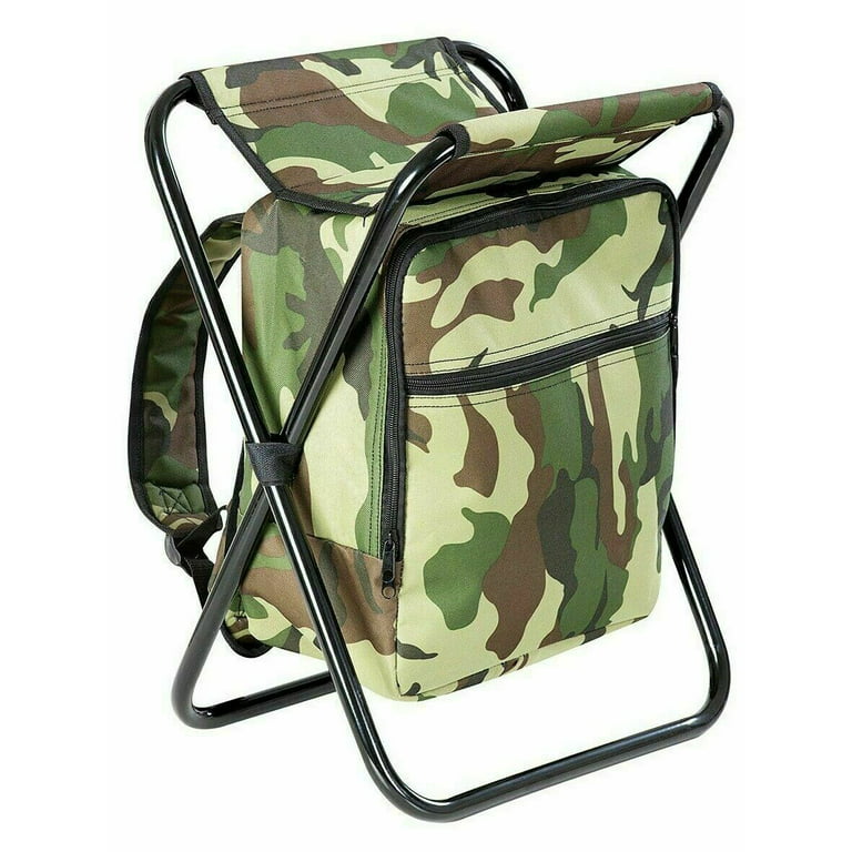 Foldable Camping Chair Portable Lightweight Backpack Outdoor Small Camping  Folding Chair Insulated Cooler Bags Suitable for Fishing,Hiking,Picnic,Travel  