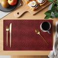 thumbnail image 2 of Animal Leather Pattern Placemats Set of 4, Vintage Minimalist Animal Print Red Placemats for Dining Table, Place Mats for Kitchen Tabletop, Waterproof Wipeable Dining Table Mats Set, 2 of 9