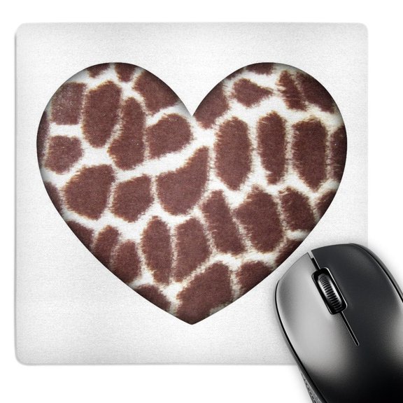 3dRose, Giraffe Print Heart- Animals- Nature- Art, MousePad