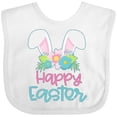 thumbnail image 3 of Inktastic Happy Easter with Bunny Ears and Flowers Boys or Girls Baby Bib, 3 of 4