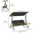 thumbnail image 3 of Outsunny Banc Balançoire d'Extérieur à 3 Places avec Auvent Réglable, Tables Basses, 3 of 10