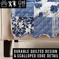 thumbnail image 4 of Great Bay Home Patchwork Scalloped Printed Furniture Protector Stain Resistant Couch Cover (Sofa, Navy), 4 of 5