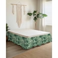 thumbnail image 2 of Tropical Leaves Wrap Around Bed Skirts for King Bed 18" Drop, Bed Skirt with Adjustable Elastic Belt Dust Ruffle Bed Valance for Bedroom Hotel Luxury Summer Nature Botanical Palm Leaf Bed Frame Cover, 2 of 7