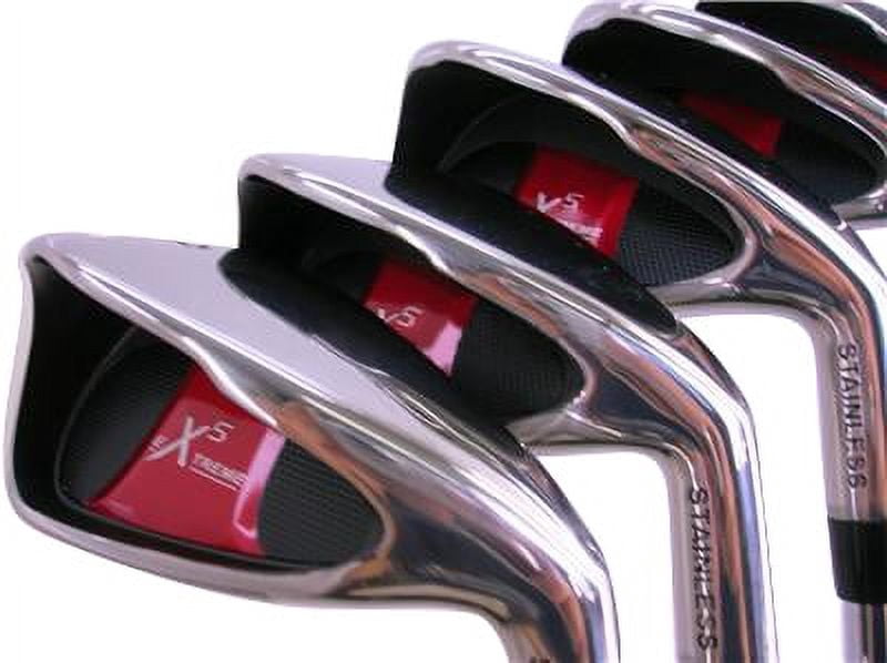 Extreme X5 Wide Sole iBRID Iron Set +1 inch Over Big & Tall Men's Complete 8-Piece Iron Set (4-SW) Right Handed Regular Flex R Flex Club (Tall 6'0"+ / +1" Over) with Midsize Black Pro Velvet Grips