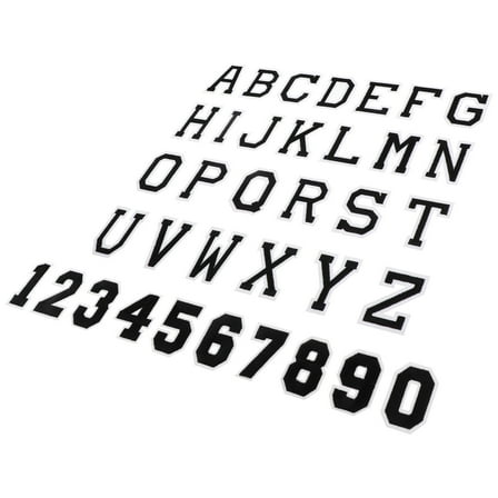 PENIKOKO 36Pcs Number Iron on Patches Black Fabric for Bags