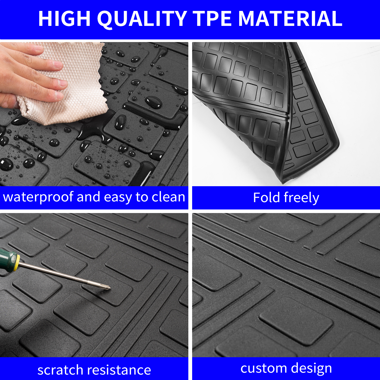 Bomely Cargo Mat Compatible with 2023 2024 Honda CRV Hybrid Cargo Liner Trunk Mat TPE All Weather Trunk Liner Honda CR-V Accessories (Fit Upper Deck, Trunk Mat)