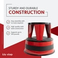thumbnail image 2 of Cramer Industries 100143 Kik-Step Steel Step Stool - Red, 350 lb Duty Rating, Spring-mounted Casters, 2 of 4