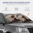 thumbnail image 4 of Haiem Dark Red Hooded Girl Car Windshield Sun Shade (2 Pieces) Foldable Windshield Sun Shade Car Accessories for Truck SUV Pickup-Small, 4 of 7
