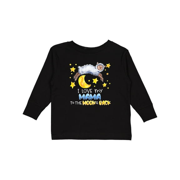 Inktastic I Love My Mama to the Moon and Back Cute Sheep Boys or Girls Long Sleeve Toddler T-Shirt