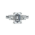 thumbnail image 2 of BERRICLE Sterling Silver 3-Stone Wedding Engagement Rings 2.6 Carat Emerald Cut Cubic Zirconia CZ Promise Ring for Women, Rhodium Plated Size 8.5, 2 of 12