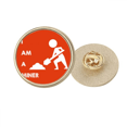 thumbnail image 1 of Mano de obra pala minero Broche de oro metálico circular, 1 of 3