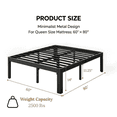 thumbnail image 6 of Apextella 14 in Queen Metal Platform Bed Frame, Round Corners, No Box Spring Needed, Underbed Storage, Black, 6 of 9