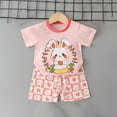 thumbnail image 2 of Utoimkio Toddler Casual Summer Clothes Short Sleeve Tees and Shorts 2Pcs Cute Print Summer Outfits Size 6M-6T, 2 of 3