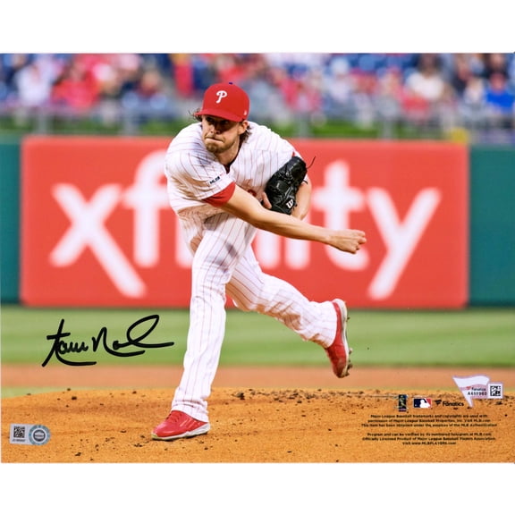 Aaron Nola Philadelphia Phillies Autographed 8" x 10" Throwing Photograph - Fanatics Authentic Certified