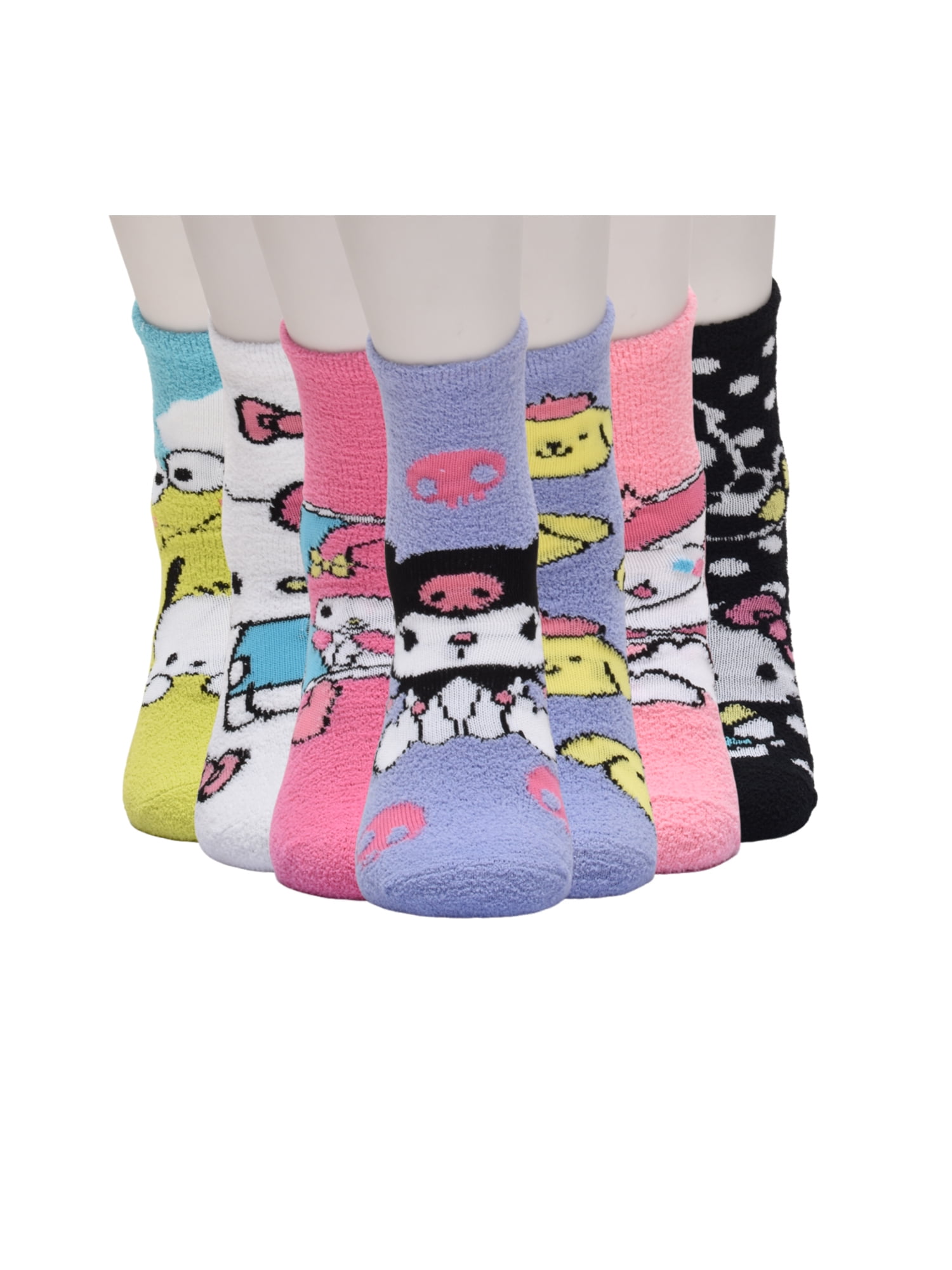 Sanrio Hello Kitty Womens 7-Pack Box Set Low Cut Cozy Socks, Shoe Size 4-10