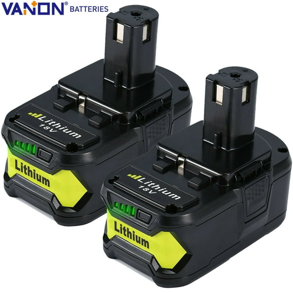 2 Packs 5.0Ah 18Volt For Ryobi P197 Battery One  (Plus) High Capacity P108 P102 P104 P107 P105 P106 P103 BPL18151 BPL1820 RB18L50 P109
