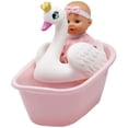 thumbnail image 4 of Dream Collection: 10" Bath Time Baby Doll & Swan Floatie Set - Onesie Outfit & Headband, Swaddle Blanket Towel, Hard Body, Water Play Toy Set, Kids 2+, 4 of 8