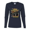 thumbnail image 2 of 1990 Vintage Garage Customs Hot Rod Classic Car Cars and Trucks Womens Graphic Long Sleeve T-Shirt, Navy, Medium, 2 of 3