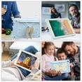 thumbnail image 3 of FJLBDE Case for iPad 6th / 5th Generation (2018 2017), iPad Air 2 / Air 1, iPad Pro 9.7 inch with Butterfly Stand, Protective Cover with Pencil Holder Shoulder Strap for Kids Girls, Beige Blue, 3 of 7