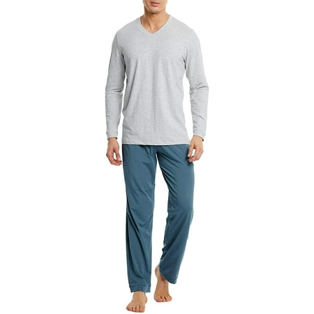 Men's Cotton Long Sleeve Sleep Top and Bottom Pajama Set | Walmart Canada