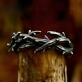 thumbnail image 3 of K-KED Vintage Branches Thorns Wedding Ring Titanium Men's Women's Retro Pinky Ring-8, 3 of 6